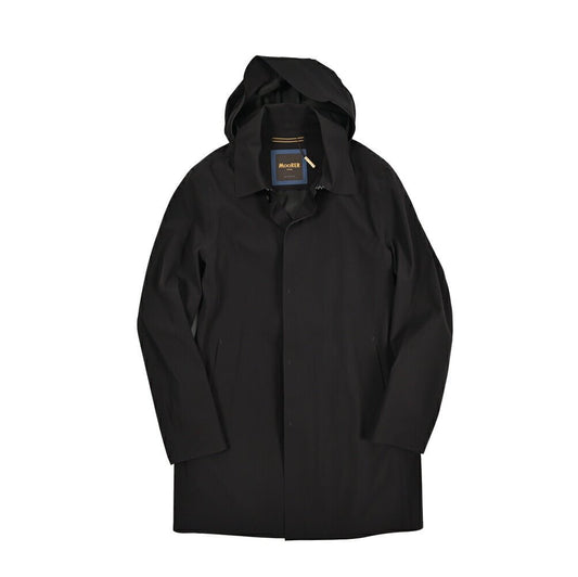 MOORER AGNONE - GS 高機能ストレッチナイロン 着脱可能フード付ステンカラーコート / ACQUA PROOF(防水)｜436059-50｜GUARDAROBA MILANO OFFICIAL STORE