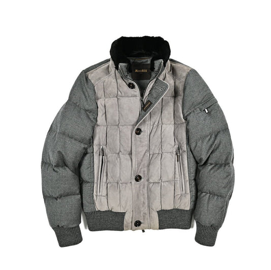 MOORER "AGON - URL" 異素材コンビ スタンドカラーダウンジャケット｜420339 - 46｜GUARDAROBA MILANO OFFICIAL STORE