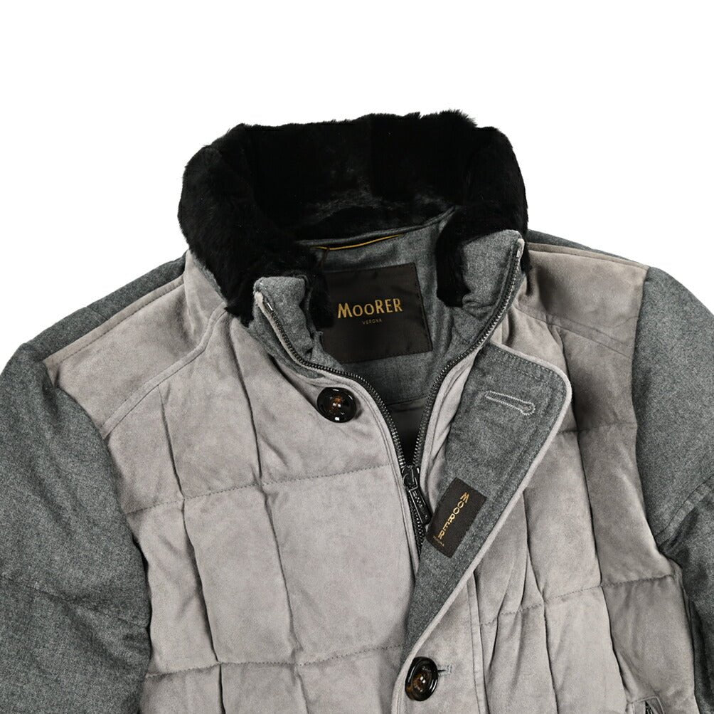 MOORER "AGON - URL" 異素材コンビ スタンドカラーダウンジャケット｜420339 - 46｜GUARDAROBA MILANO OFFICIAL STORE