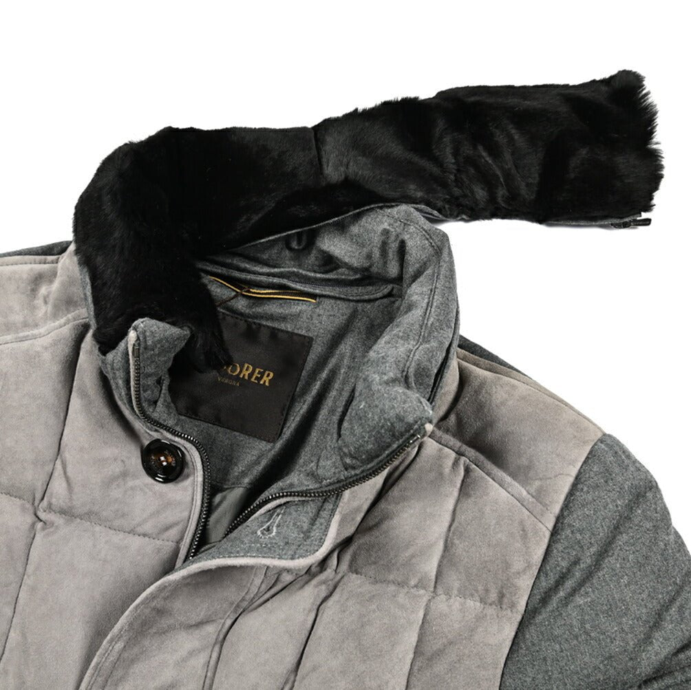 MOORER "AGON - URL" 異素材コンビ スタンドカラーダウンジャケット｜420339 - 46｜GUARDAROBA MILANO OFFICIAL STORE