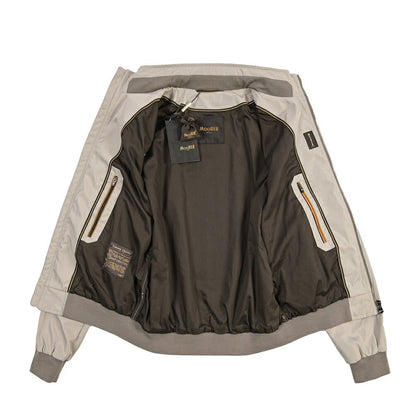 MOORER “AIDEN-WCO” ポリエステル100% 軽撥水スタンドカラーボンバージャケット ベージュ(STONE) 48 | GUARDAROBA MILANO OFFICIAL STORE