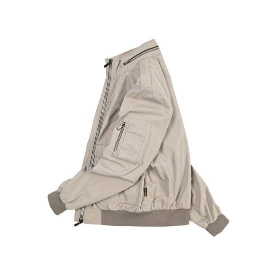 MOORER “AIDEN-WCO” ポリエステル100% 軽撥水スタンドカラーボンバージャケット ベージュ(STONE) 48 | GUARDAROBA MILANO OFFICIAL STORE