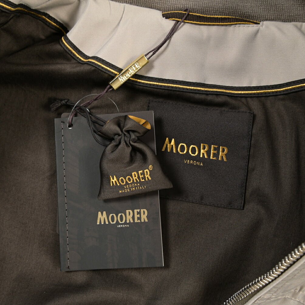 MOORER “AIDEN-WCO” ポリエステル100% 軽撥水スタンドカラーボンバージャケット ベージュ(STONE) 48 | GUARDAROBA MILANO OFFICIAL STORE