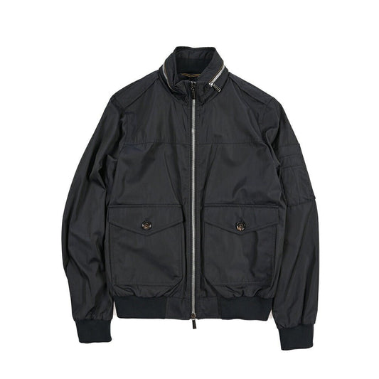 MOORER “AIDEN-WCO” コットン混ポリエステル スタンドカラーブルゾン ネイビー(BLU) 48 | GUARDAROBA MILANO OFFICIAL STORE