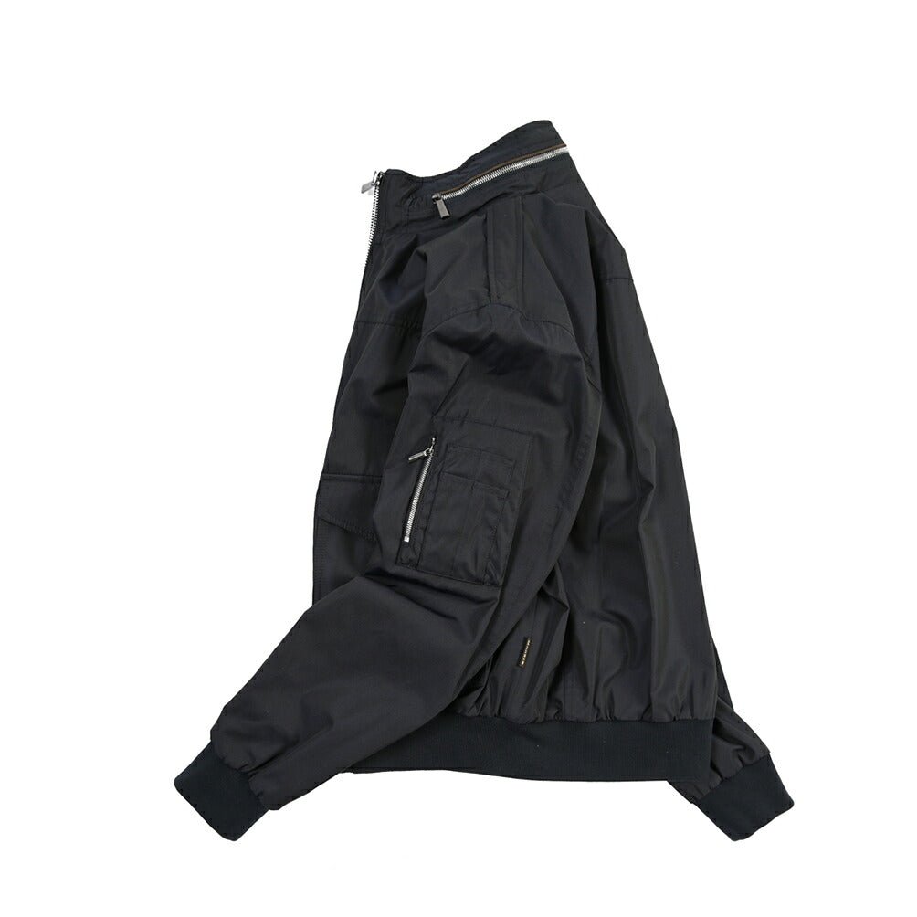 MOORER “AIDEN-WCO” コットン混ポリエステル スタンドカラーブルゾン ネイビー(BLU) 48 | GUARDAROBA MILANO OFFICIAL STORE