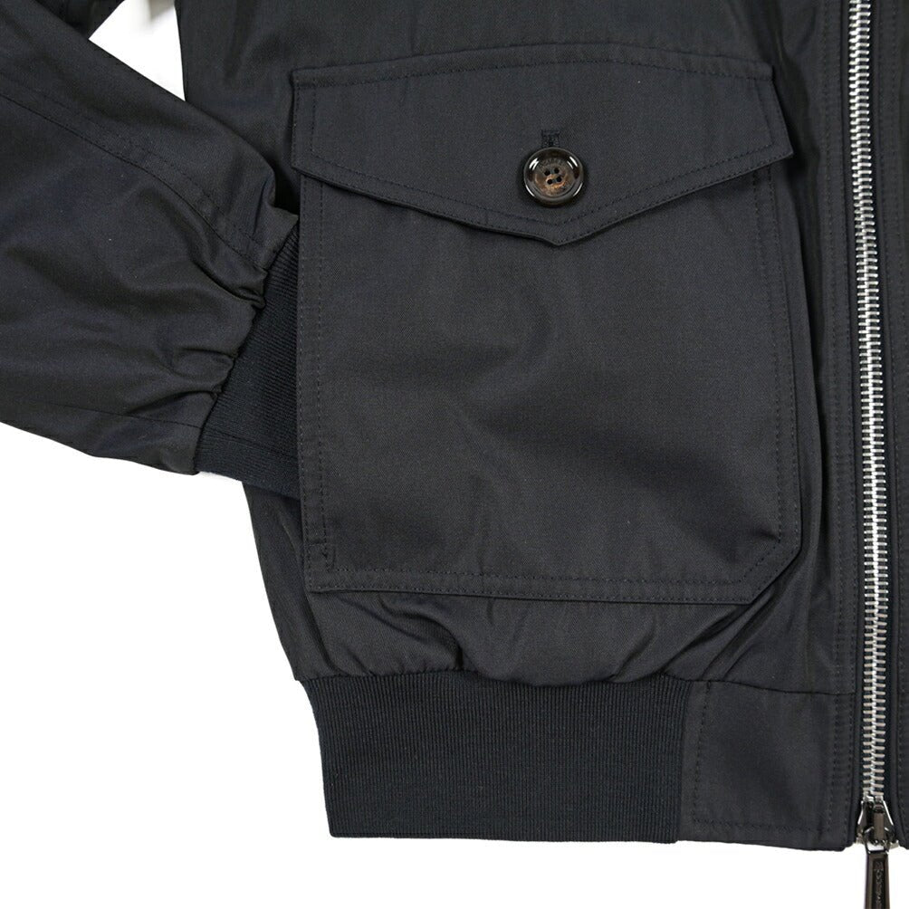 MOORER “AIDEN-WCO” コットン混ポリエステル スタンドカラーブルゾン ネイビー(BLU) 48 | GUARDAROBA MILANO OFFICIAL STORE