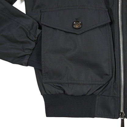 MOORER “AIDEN-WCO” コットン混ポリエステル スタンドカラーブルゾン ネイビー(BLU) 48 | GUARDAROBA MILANO OFFICIAL STORE