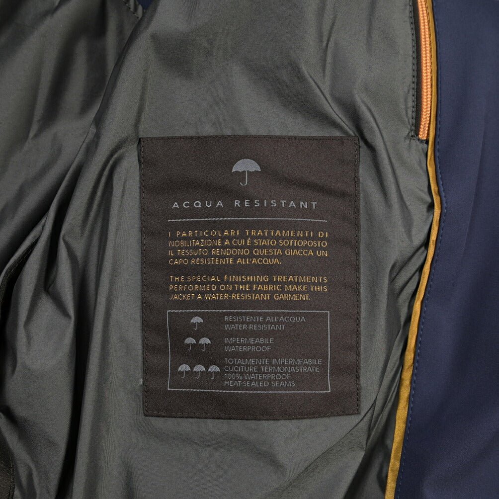 MOORER “ALBERTI-KN” 2軸方向ストレッチナイロン スタンドカラーボンバージャケット / ACQUA RESISTANT (撥水) ネイビー(INDACO) 48 | GUARDAROBA MILANO OFFICIAL STORE