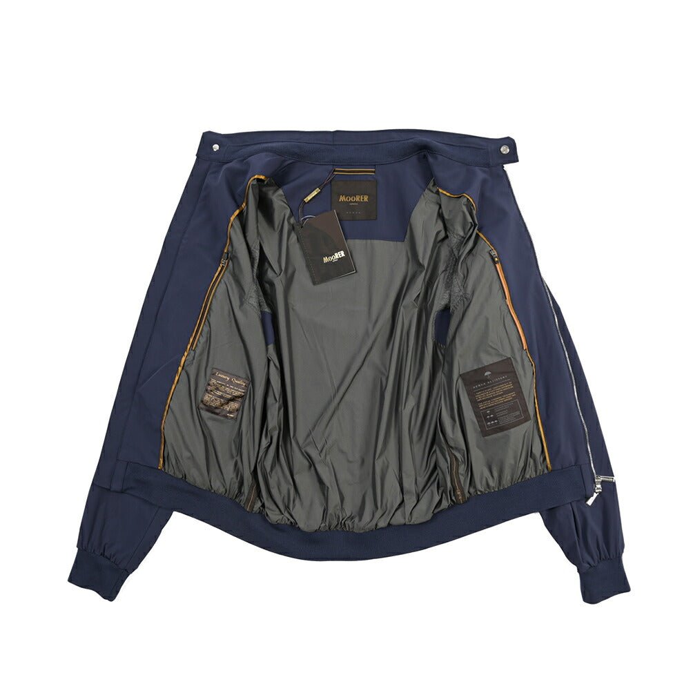 MOORER “ALBERTI-KN” 2軸方向ストレッチナイロン スタンドカラーボンバージャケット / ACQUA RESISTANT (撥水) ネイビー(INDACO) 48 | GUARDAROBA MILANO OFFICIAL STORE