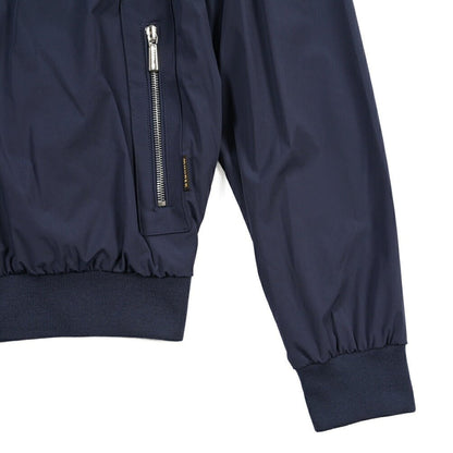 MOORER “ALBERTI-KN” 2軸方向ストレッチナイロン スタンドカラーボンバージャケット / ACQUA RESISTANT (撥水) ネイビー(INDACO) 48 | GUARDAROBA MILANO OFFICIAL STORE