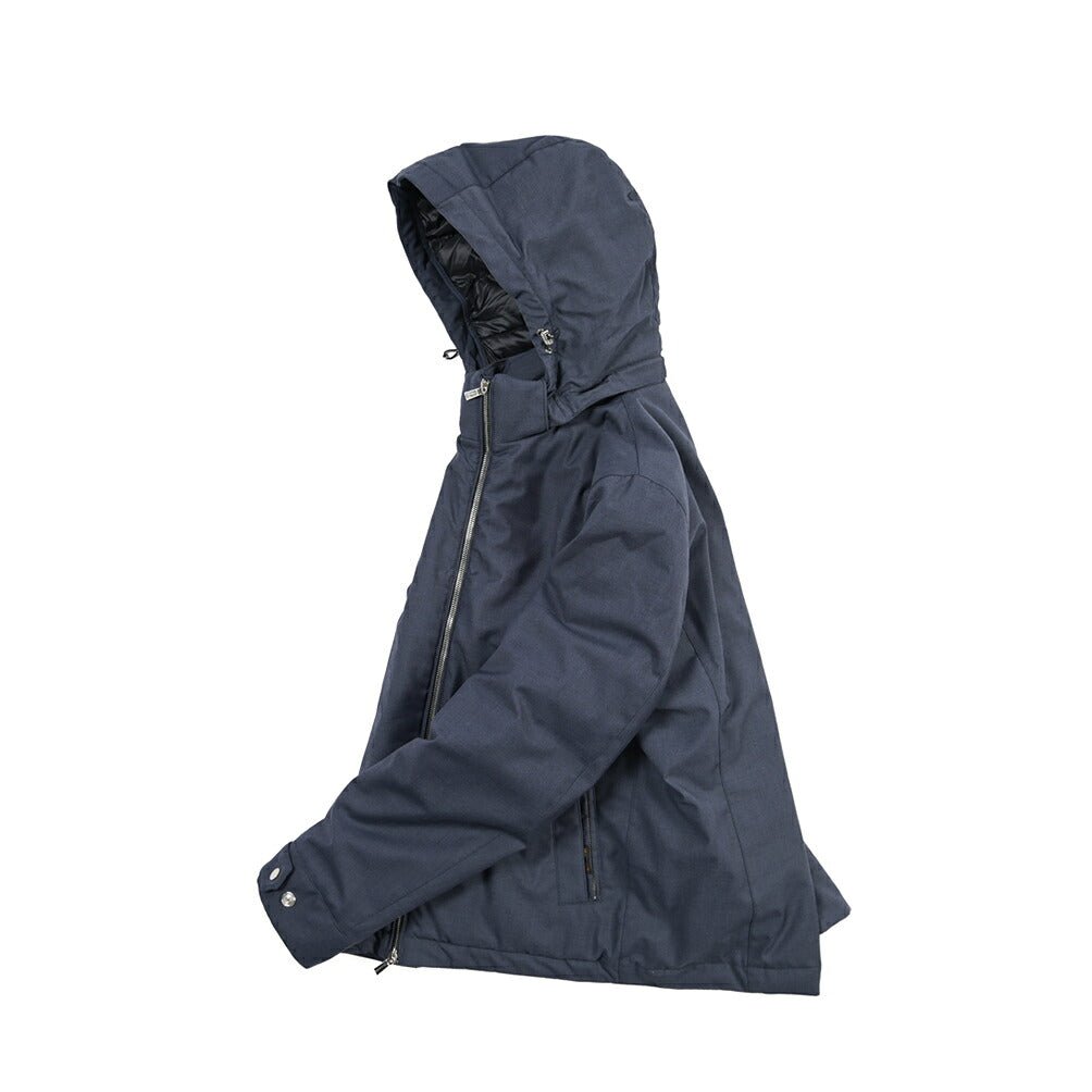 MOORER “ALBINI-PUM” ポリエステル混 フード付きダウンブルゾン / ACQUA PROOF (防水) ネイビー(JEANS) 46 | GUARDAROBA MILANO OFFICIAL STORE