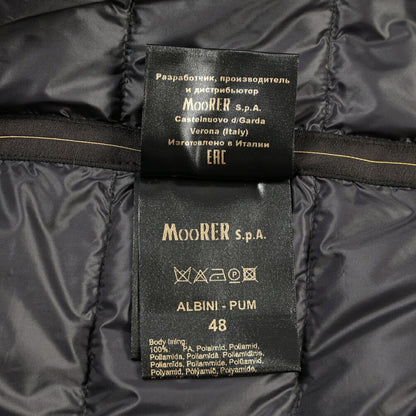 MOORER “ALBINI-PUM” ポリエステル混 フード付きダウンブルゾン / ACQUA PROOF (防水) ネイビー(JEANS) 46 | GUARDAROBA MILANO OFFICIAL STORE