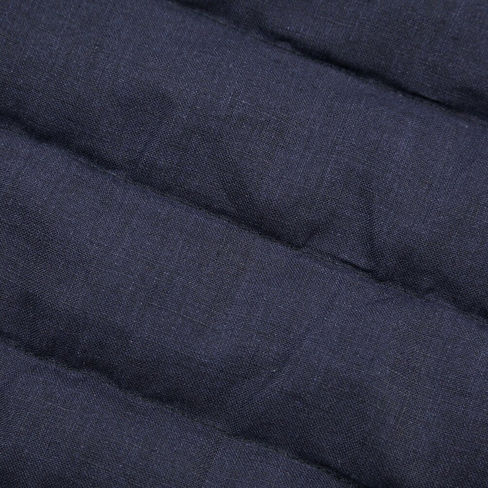 MOORER “ALEC-LSN” リネン100% スタンドカラーダウンブルゾン ネイビー(NAVY) 50 | GUARDAROBA MILANO OFFICIAL STORE