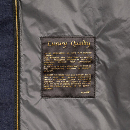 MOORER “ALEC-LSN” リネン100% スタンドカラーダウンブルゾン ネイビー(NAVY) 50 | GUARDAROBA MILANO OFFICIAL STORE