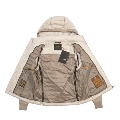 MOORER “ALESSO-S3L” 着脱可能フード付き 2WAYダウンジャケット ベージュ(MANDORLA) 48 | GUARDAROBA MILANO OFFICIAL STORE