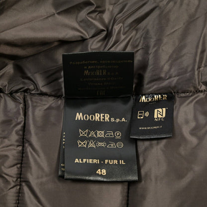 MOORER “ALFIERI-FUR-IL” カシミヤ100% ファー付きスタンドカラーダウンコート ダークブラウン(MORO) 48 | GUARDAROBA MILANO OFFICIAL STORE