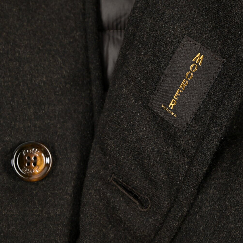 MOORER “ALFIERI-FUR-IL” カシミヤ100% ファー付きスタンドカラーダウンコート ダークブラウン(MORO) 48 | GUARDAROBA MILANO OFFICIAL STORE
