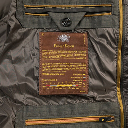 MOORER “ALFIERI-FUR-IL” カシミヤ100% ファー付きスタンドカラーダウンコート ダークブラウン(MORO) 48 | GUARDAROBA MILANO OFFICIAL STORE