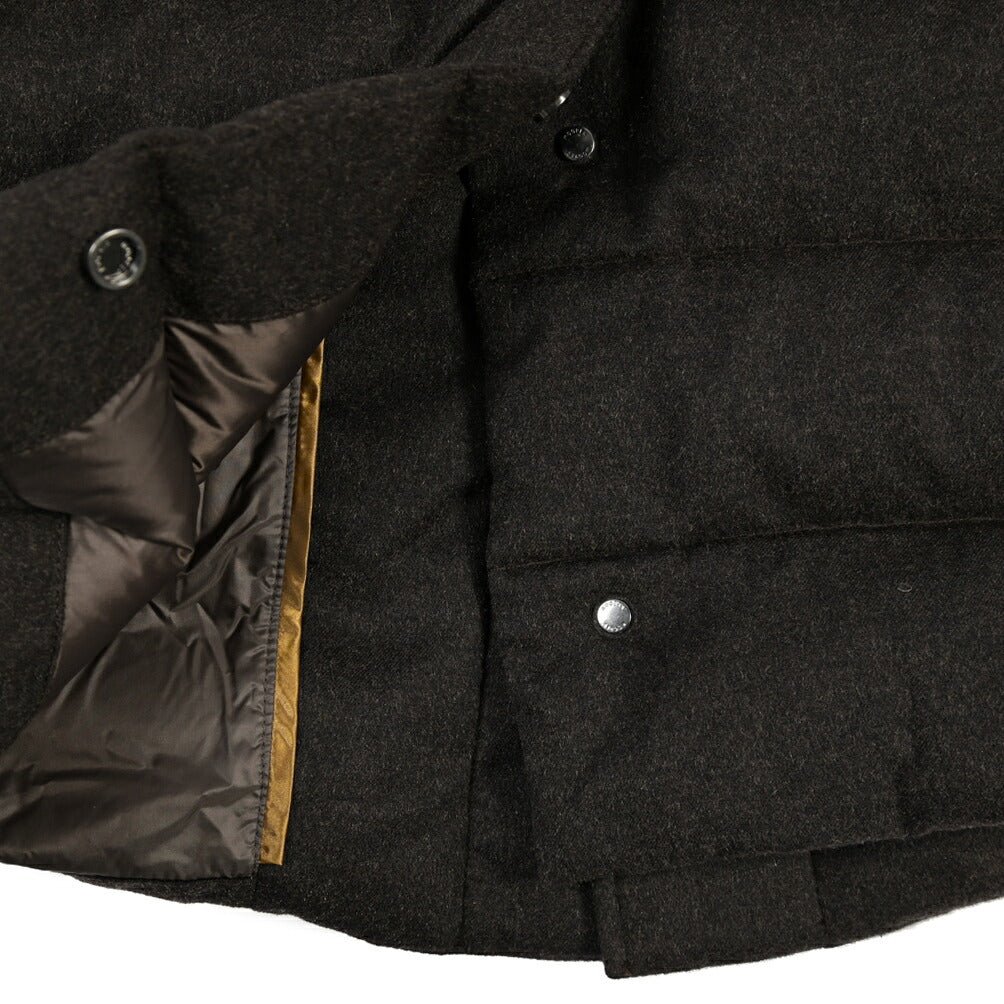 MOORER “ALFIERI-FUR-IL” カシミヤ100% ファー付きスタンドカラーダウンコート ダークブラウン(MORO) 48 | GUARDAROBA MILANO OFFICIAL STORE