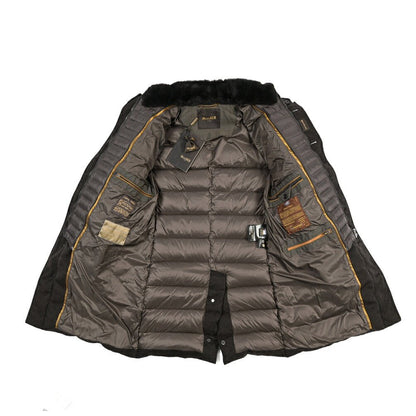 MOORER “ALFIERI-FUR-IL” カシミヤ100% ファー付きスタンドカラーダウンコート ダークブラウン(MORO) 48 | GUARDAROBA MILANO OFFICIAL STORE