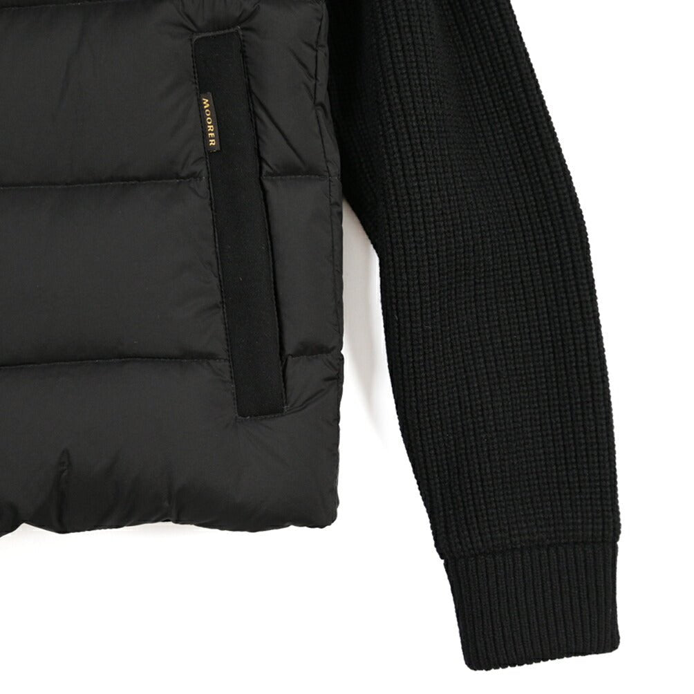 MOORER “ALLORI-LSM” カシミヤ混ウール フード付きダウンジャケット ブラック(NERO) 46 | GUARDAROBA MILANO OFFICIAL STORE