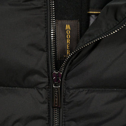 MOORER “ALLORI-LSM” カシミヤ混ウール フード付きダウンジャケット ブラック(NERO) 46 | GUARDAROBA MILANO OFFICIAL STORE