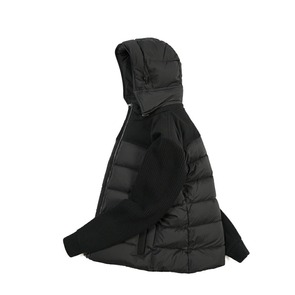 MOORER “ALLORI-LSM” カシミヤ混ウール フード付きダウンジャケット ブラック(NERO) 46 | GUARDAROBA MILANO OFFICIAL STORE