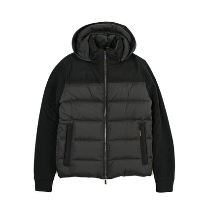 MOORER “ALLORI-LSM” カシミヤ混ウール フード付きダウンジャケット ブラック(NERO) 46 | GUARDAROBA MILANO OFFICIAL STORE
