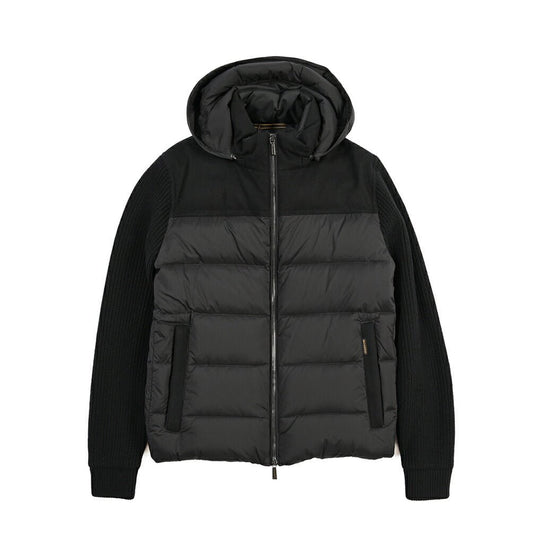 MOORER “ALLORI-LSM” カシミヤ混ウール フード付きダウンジャケット ブラック(NERO) 46 | GUARDAROBA MILANO OFFICIAL STORE