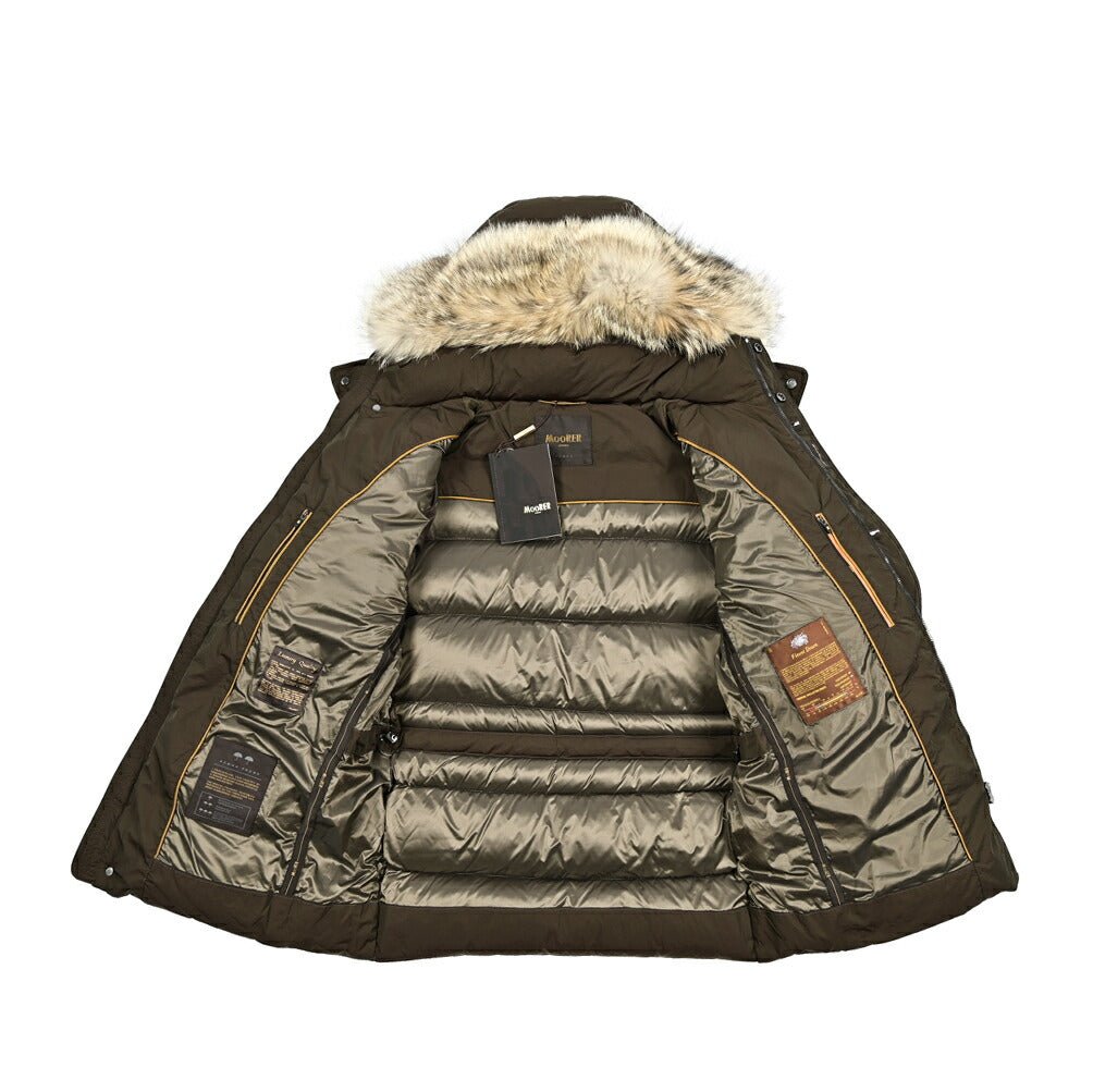 MOORER "ALPES - 4DM" ナイロン100% ファーフード付きダウンジャケット / ACQUA PROOF (防水)｜420368 - 46｜GUARDAROBA MILANO OFFICIAL STORE