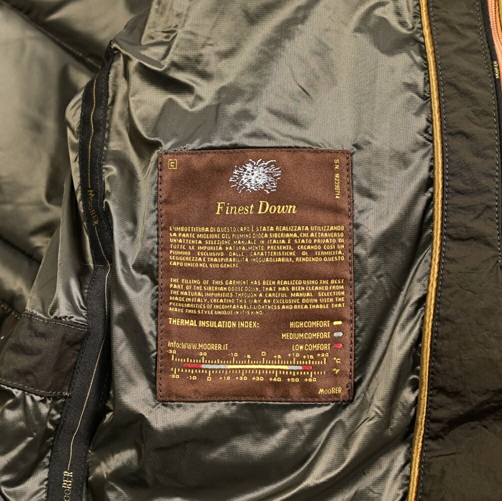MOORER "ALPES - 4DM" ナイロン100% ファーフード付きダウンジャケット / ACQUA PROOF (防水)｜420368 - 46｜GUARDAROBA MILANO OFFICIAL STORE
