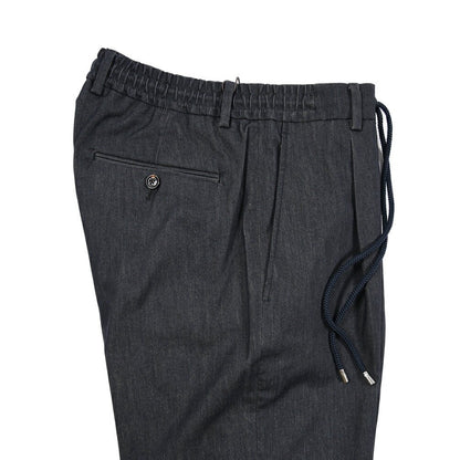 MOORER "ANTON - SV" ナイロン混ライトオンスデニム ワンタックテーパードパンツ / デニスラ｜437132-46｜GUARDAROBA MILANO OFFICIAL STORE