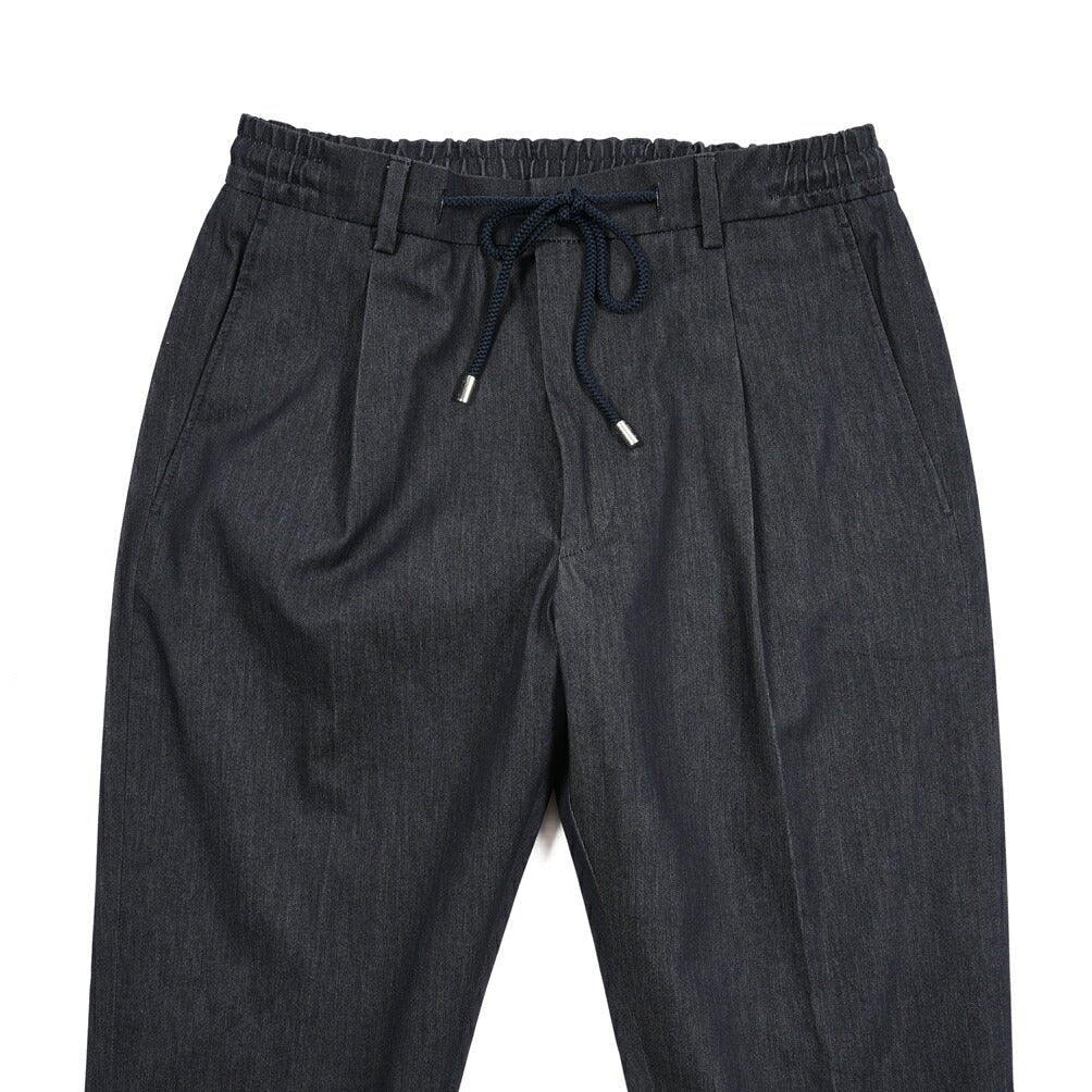 MOORER "ANTON - SV" ナイロン混ライトオンスデニム ワンタックテーパードパンツ / デニスラ｜437132-46｜GUARDAROBA MILANO OFFICIAL STORE