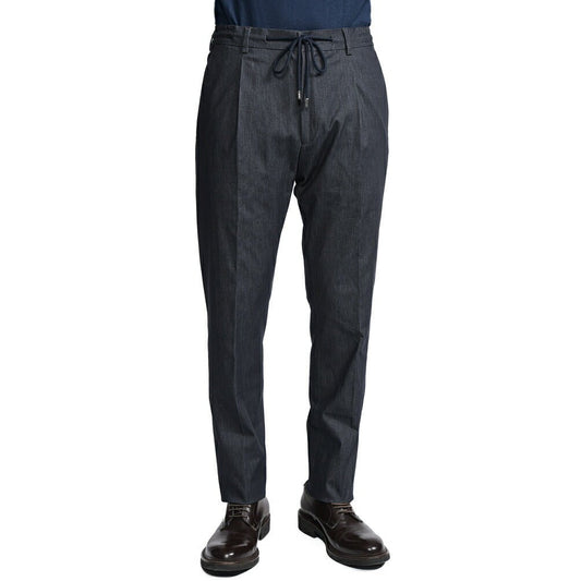 MOORER "ANTON - SV" ナイロン混ライトオンスデニム ワンタックテーパードパンツ / デニスラ｜437132-46｜GUARDAROBA MILANO OFFICIAL STORE