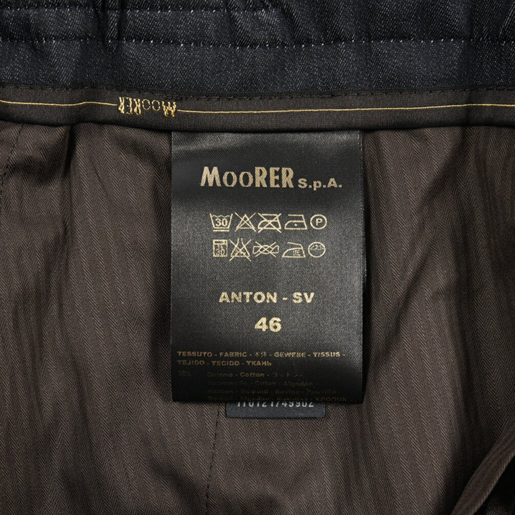 MOORER "ANTON - SV" ナイロン混ライトオンスデニム ワンタックテーパードパンツ / デニスラ｜437132-46｜GUARDAROBA MILANO OFFICIAL STORE
