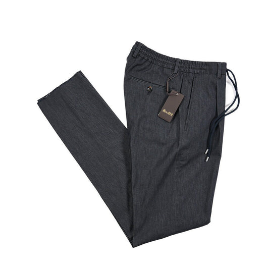 MOORER "ANTON - SV" ナイロン混ライトオンスデニム ワンタックテーパードパンツ / デニスラ｜437132-46｜GUARDAROBA MILANO OFFICIAL STORE