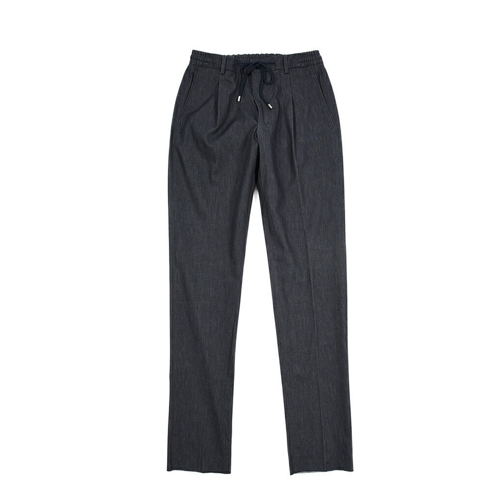 MOORER "ANTON - SV" ナイロン混ライトオンスデニム ワンタックテーパードパンツ / デニスラ｜437132-46｜GUARDAROBA MILANO OFFICIAL STORE