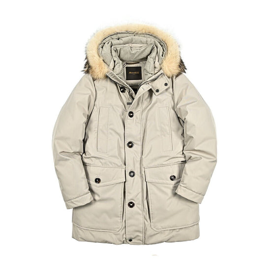 MOORER "ARISTOTELE - WCO" コットン混ポリエステル ファーフード付きダウンコート｜420285 - 44｜GUARDAROBA MILANO OFFICIAL STORE