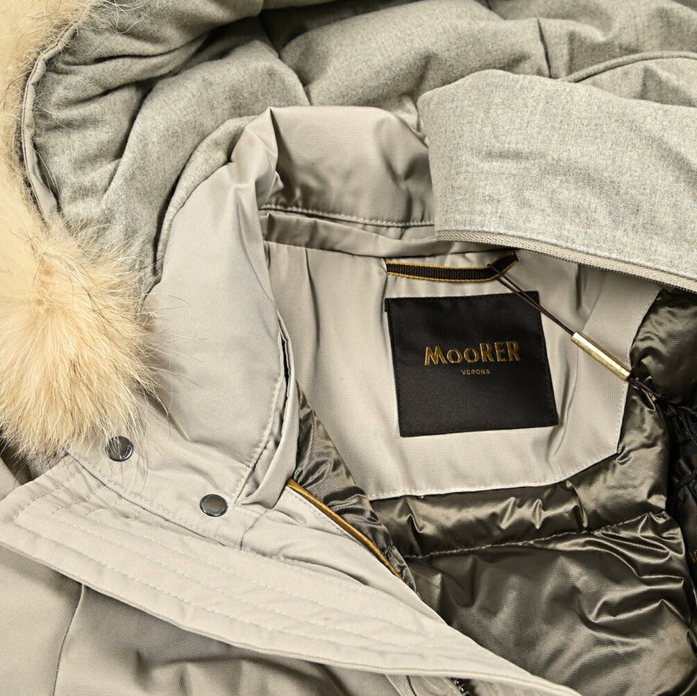 MOORER "ARISTOTELE - WCO" コットン混ポリエステル ファーフード付きダウンコート｜420285 - 44｜GUARDAROBA MILANO OFFICIAL STORE