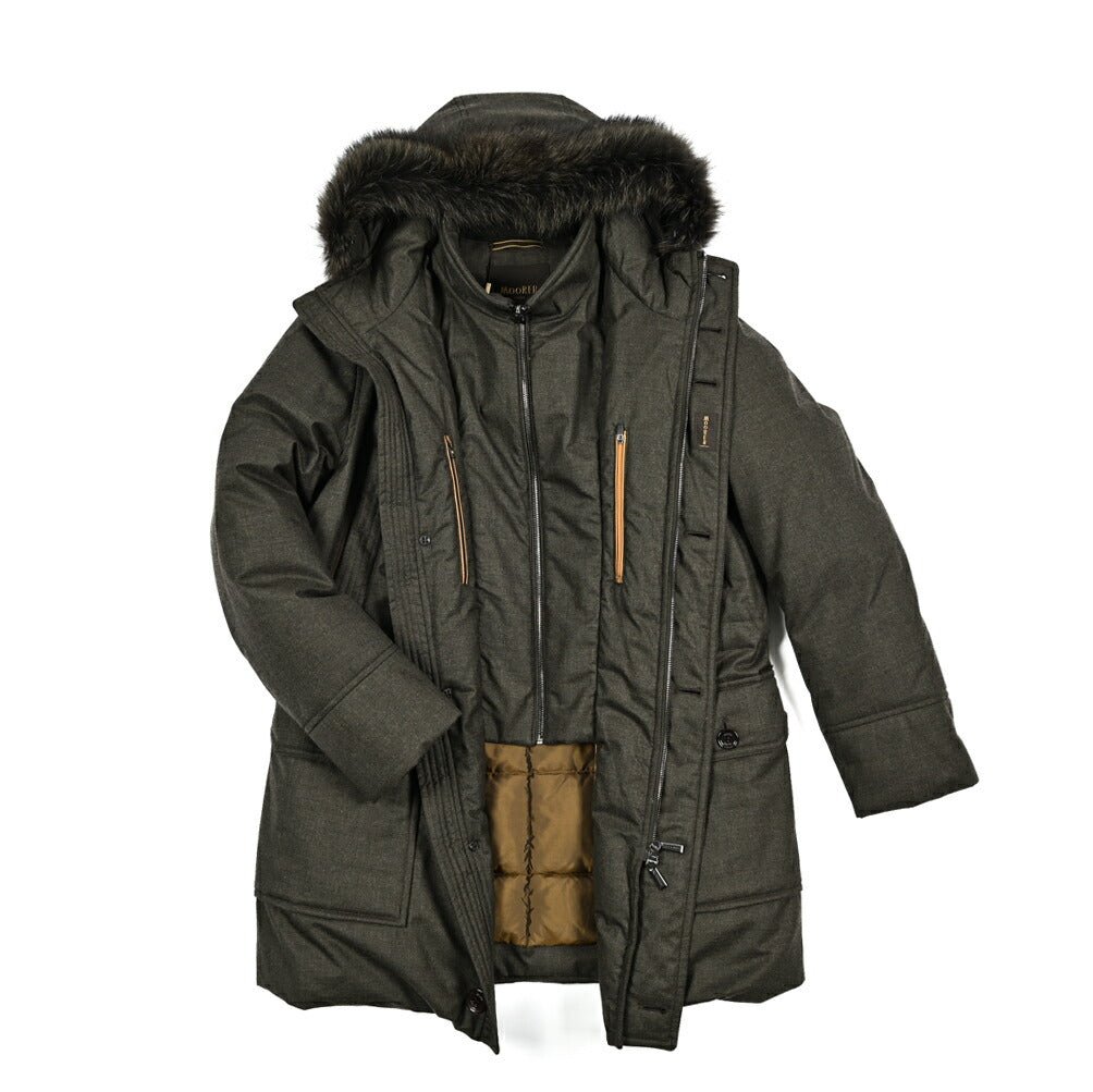 MOORER "BALDO - CL" カシミヤ100% ファーフード付きダウンコート (Loro Piana STORM SYSTEM)｜420333 - 46｜GUARDAROBA MILANO OFFICIAL STORE