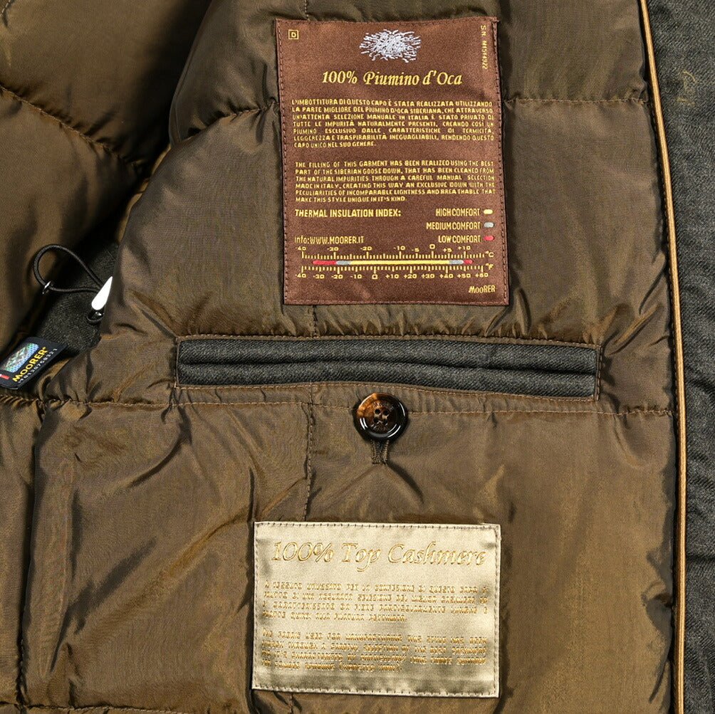 MOORER "BALDO - CL" カシミヤ100% ファーフード付きダウンコート (Loro Piana STORM SYSTEM)｜420333 - 46｜GUARDAROBA MILANO OFFICIAL STORE