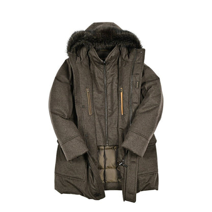 MOORER "BALDO - IL" カシミヤ100% ファーフード付きダウンコート (Loro Piana STORM SYSTEM)｜420417｜GUARDAROBA MILANO OFFICIAL STORE