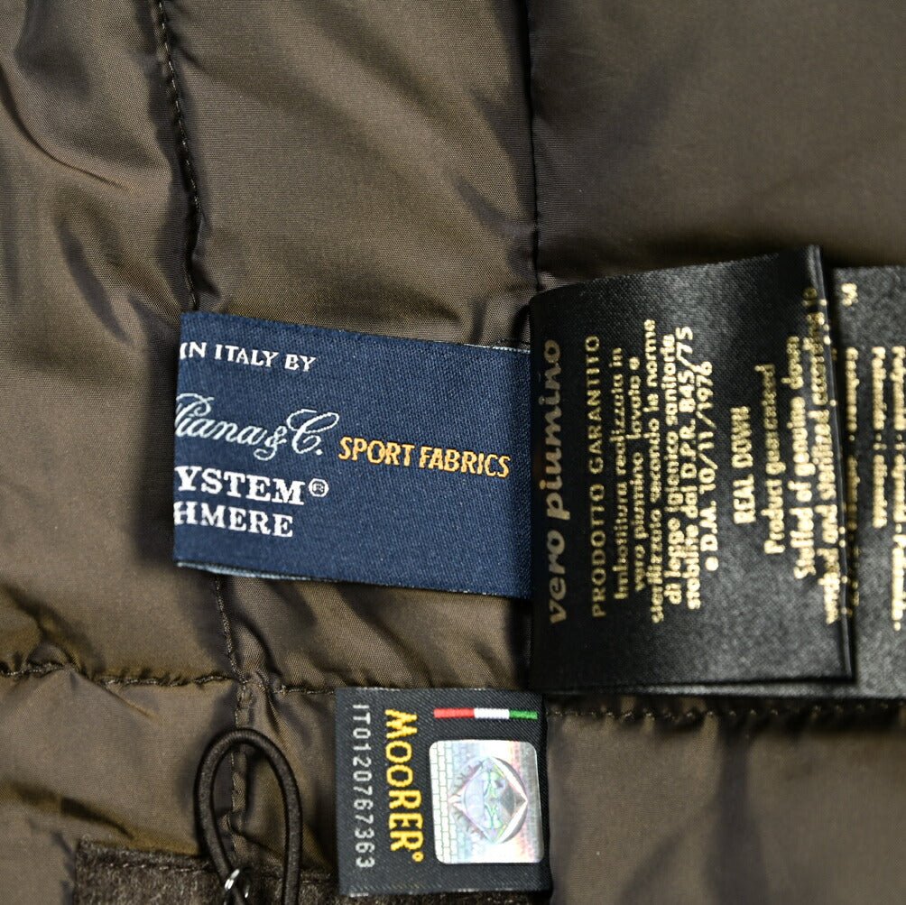 MOORER "BALDO - IL" カシミヤ100% ファーフード付きダウンコート (Loro Piana STORM SYSTEM)｜420417｜GUARDAROBA MILANO OFFICIAL STORE