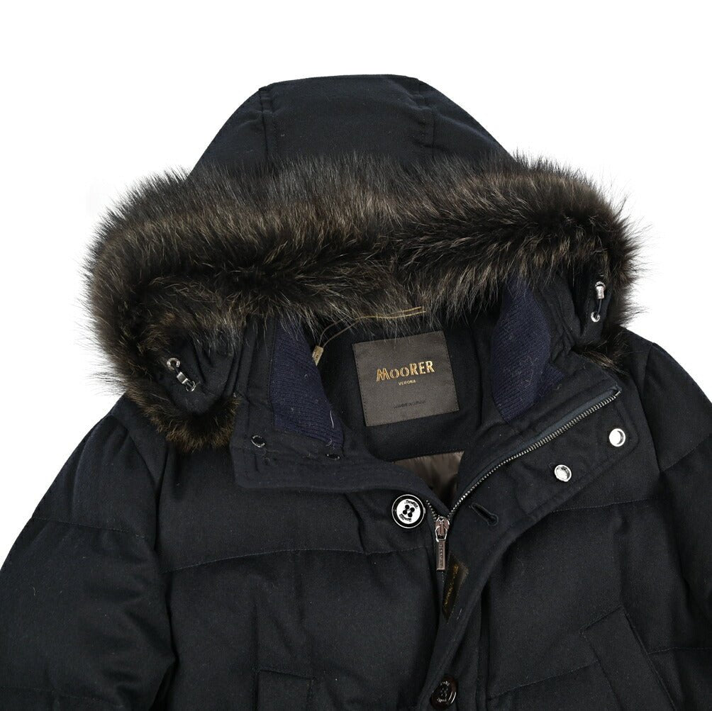 MOORER "BARBIERI - IL" カシミヤ100% ファーフード付きダウンコート｜420441｜GUARDAROBA MILANO OFFICIAL STORE