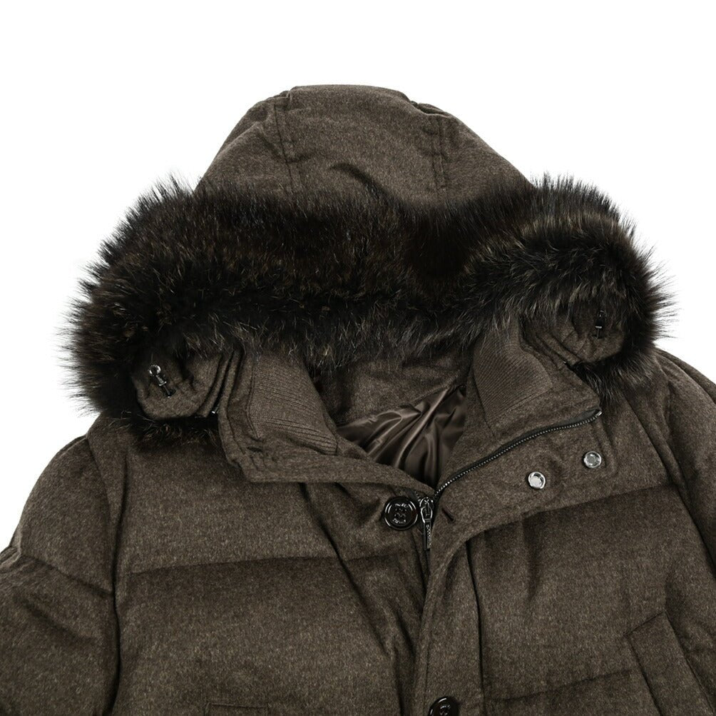 MOORER "BARBIERI - IL" カシミヤ100% ファーフード付きダウンコート (Loro Piana STORM SYSTEM)｜420337 - 56｜GUARDAROBA MILANO OFFICIAL STORE