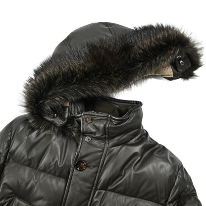 MOORER "BARBIERI - PE" ファーフード付きダウンレザーコート｜420382 - 46｜GUARDAROBA MILANO OFFICIAL STORE