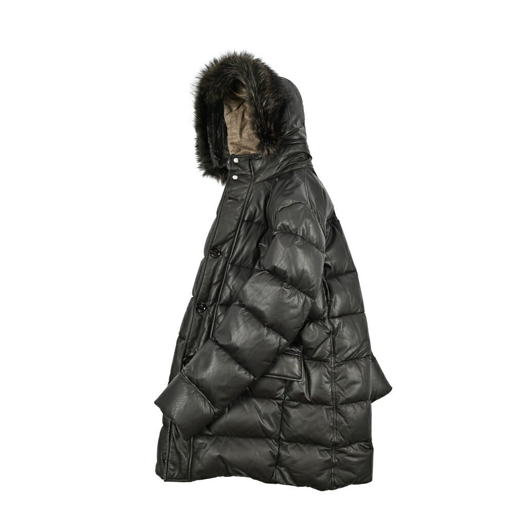 MOORER "BARBIERI - PE" ファーフード付きダウンレザーコート｜420382 - 46｜GUARDAROBA MILANO OFFICIAL STORE