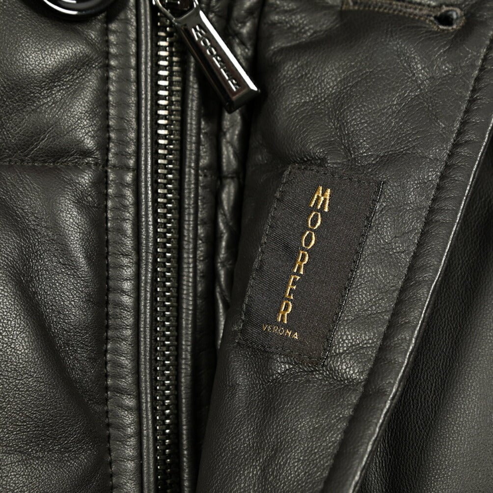 MOORER "BARBIERI - PE" ファーフード付きダウンレザーコート｜420382 - 46｜GUARDAROBA MILANO OFFICIAL STORE