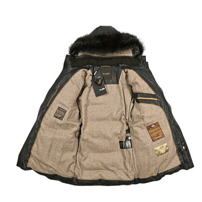 MOORER "BARBIERI - PE" ファーフード付きダウンレザーコート｜420382 - 46｜GUARDAROBA MILANO OFFICIAL STORE