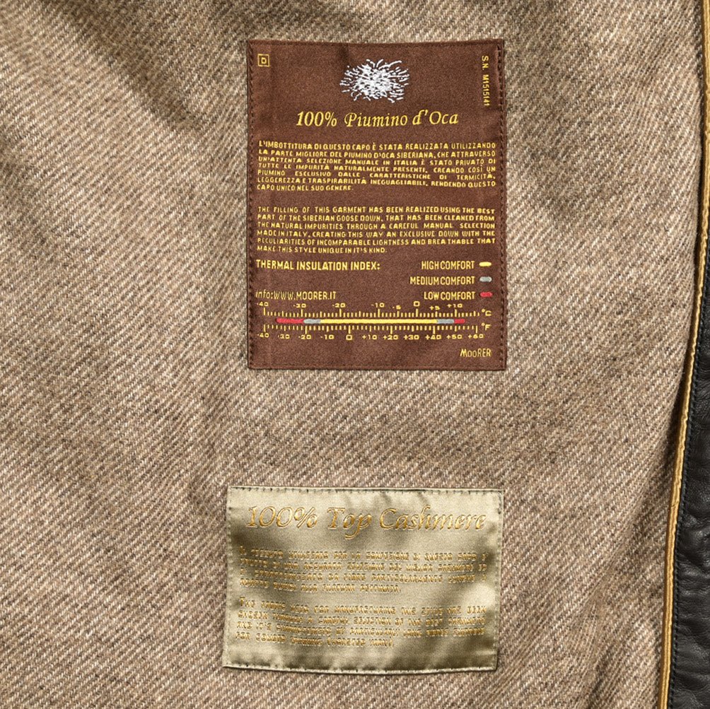 MOORER "BARBIERI - PE" ファーフード付きダウンレザーコート｜420382 - 46｜GUARDAROBA MILANO OFFICIAL STORE